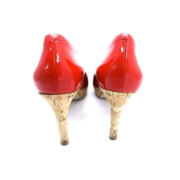Via Spiga Red Alexis Cork Heel Open Toe Platform Pumps Size 8 M RETAIL $198 - Picture 4 of 6
